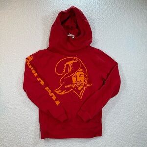 Buccaneers hoodie womens pullover old bucs logo XS red and orange by junk food